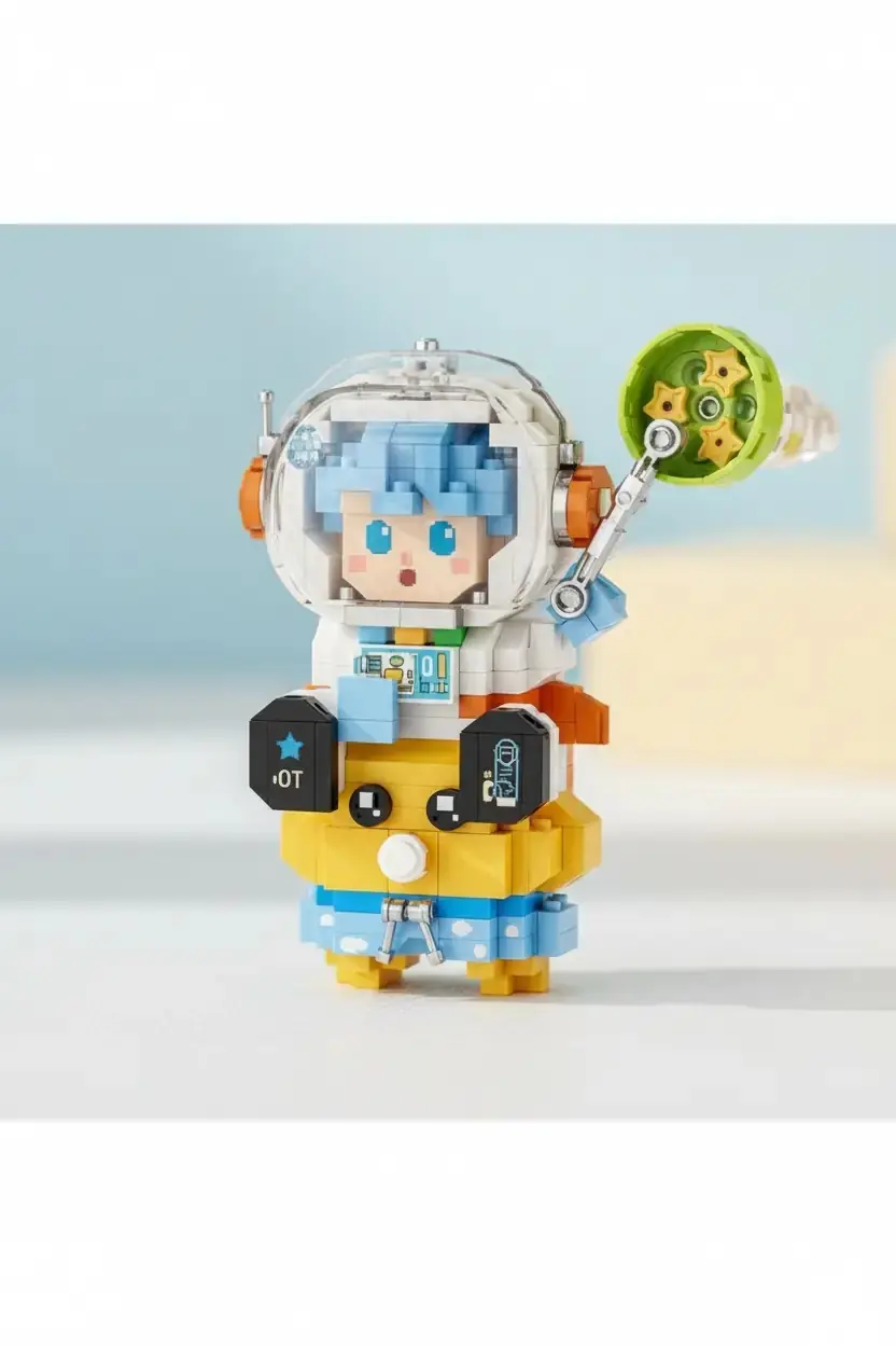 Miniso Lisanslı Keşif Astronavigasyon Serisi Oyun Bloğu Erkek Astronot – Eğitici Oyuncak Seti 9 Cm