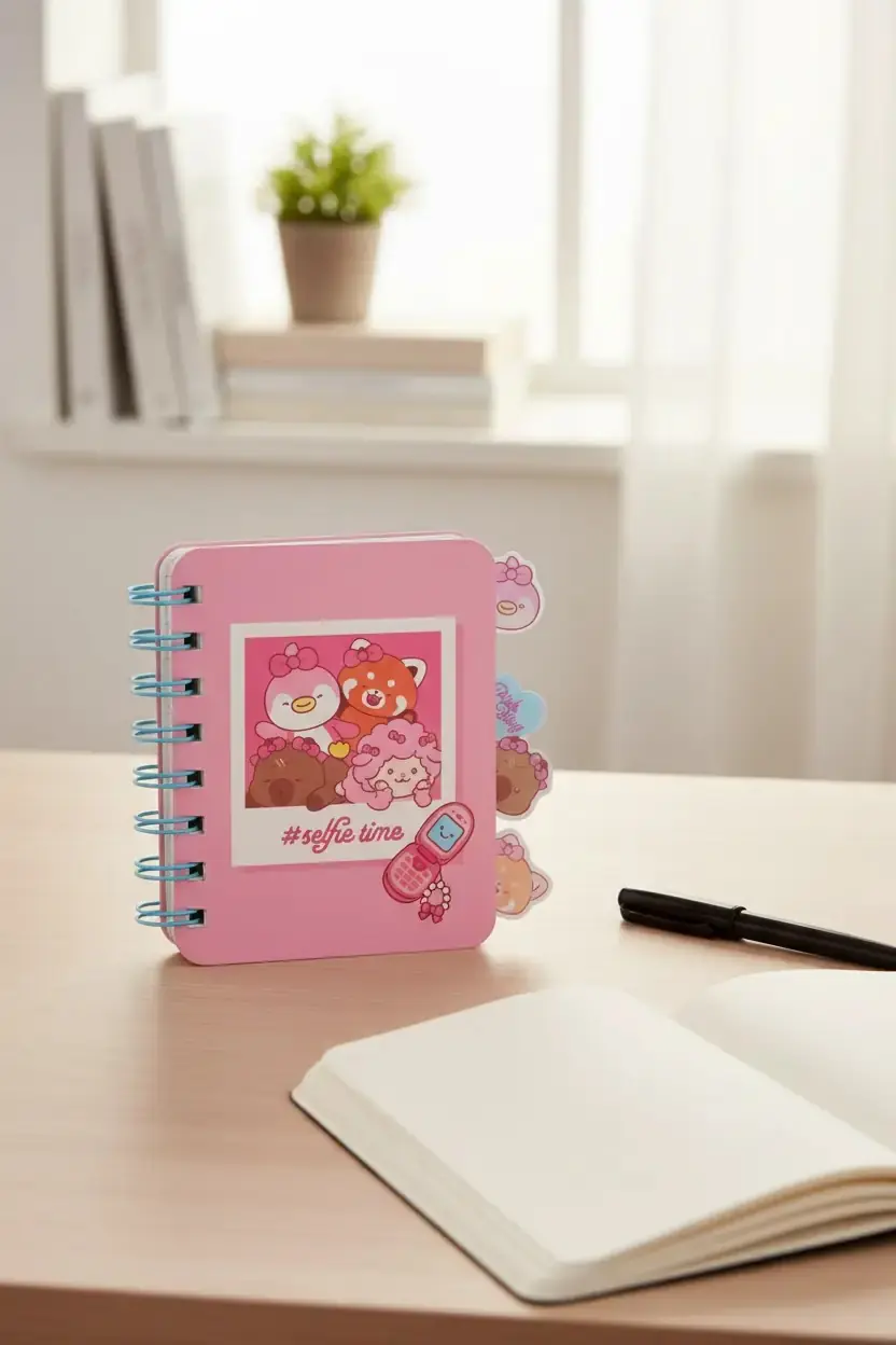 Miniso Lisanslı Mini Family A7 Not Defteri Ayraçlı Sert Kapak 11.7 Cm