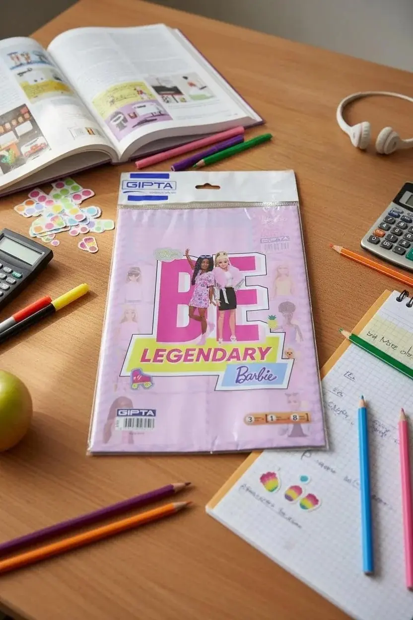 Barbie Lisanslı Ders Programlı Okul Etiketi – 3 Yaprak Renkli Defter Ve Kitap Etiketi 24 CM