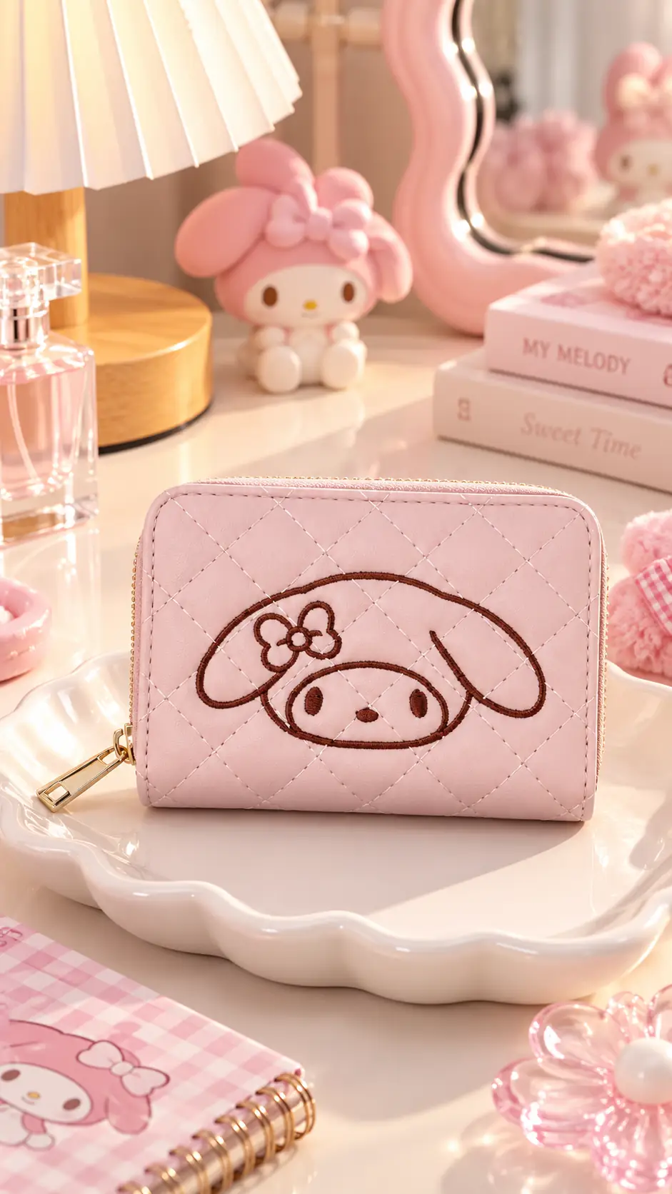 Sanrio Lisanslı My Melody Sevimli Fermuarlı Kartlık Cüzdan 11 Cm
