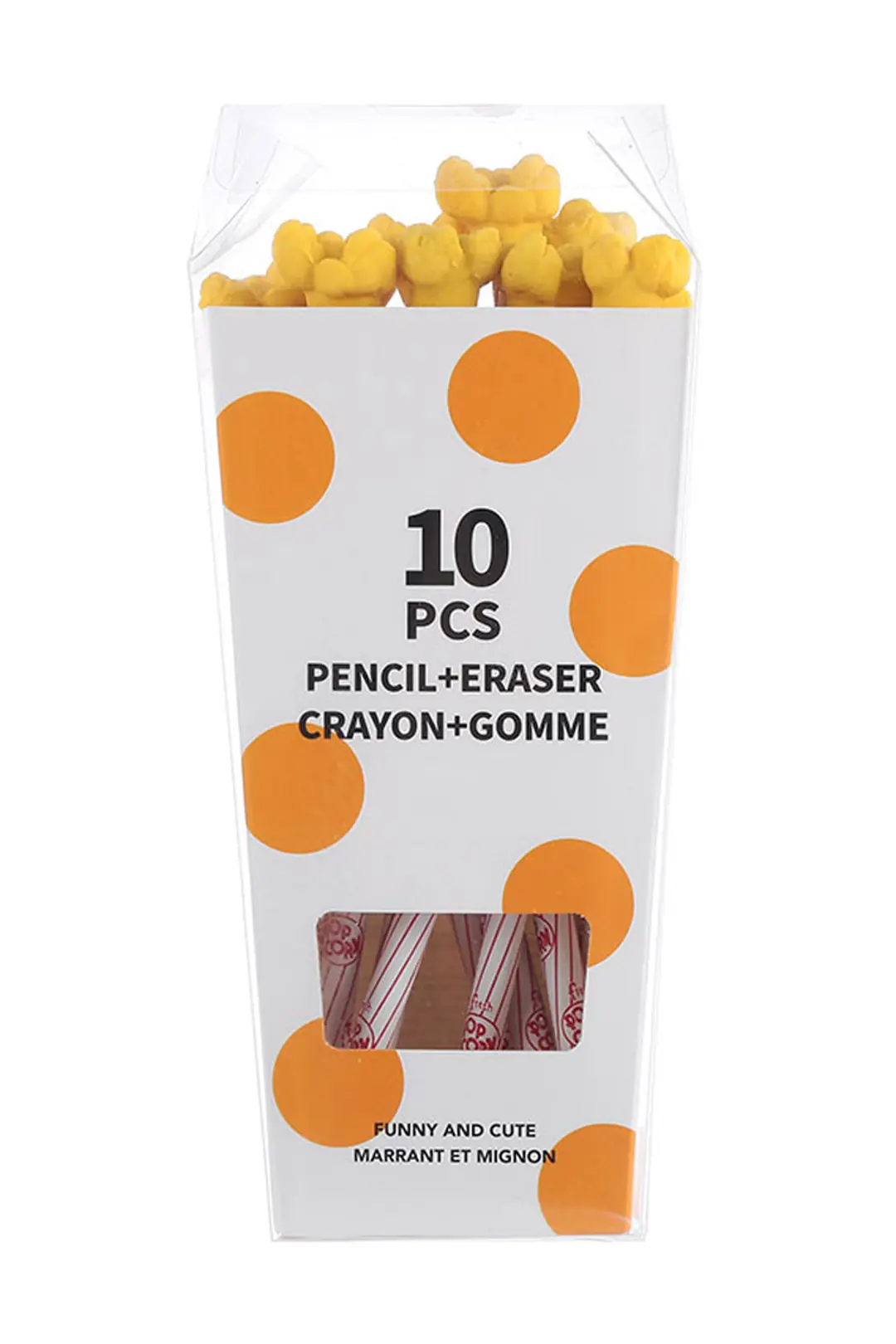 Miniso Lisanslı Patlamış Mısır Figürlü Kurşun Kalem Seti – 10'lu Paket – Eğlenceli Kırtasiye