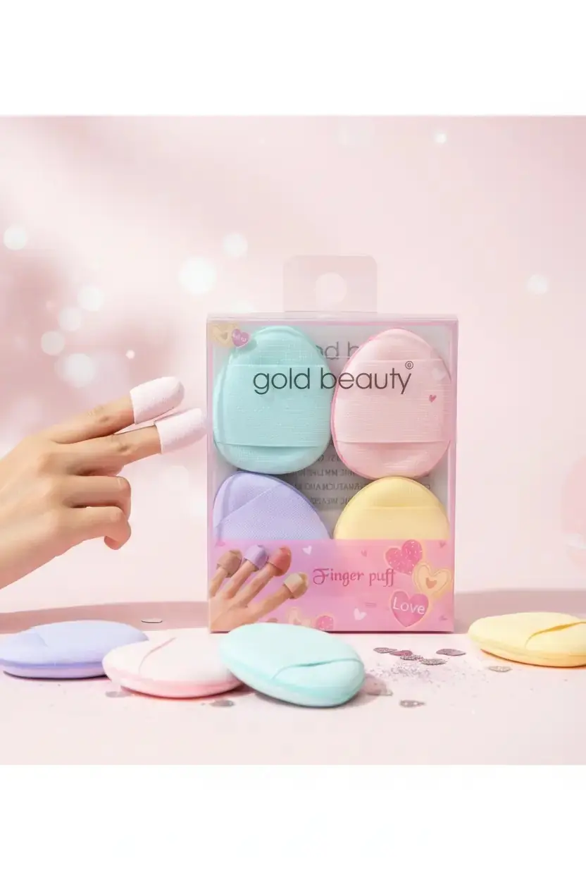 Gold Beauty 4'lü Makyaj Pudra Süngeri Seti – Yumuşak Dokulu & Eşit Dağıtıcı