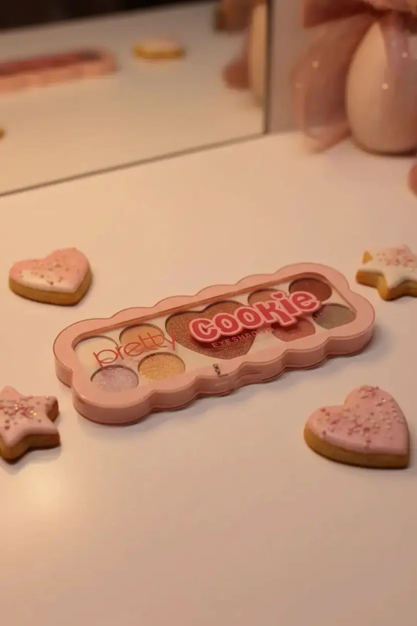Pretty Beauty 9'lu Far PB-447 – Cookie Temalı Işıltılı Göz Farı Paleti