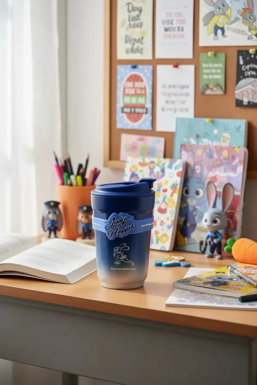 Disney Lisanslı Zootropolis Judy Polis Serisi Çelik Matara – 304 Paslanmaz & Pipetli