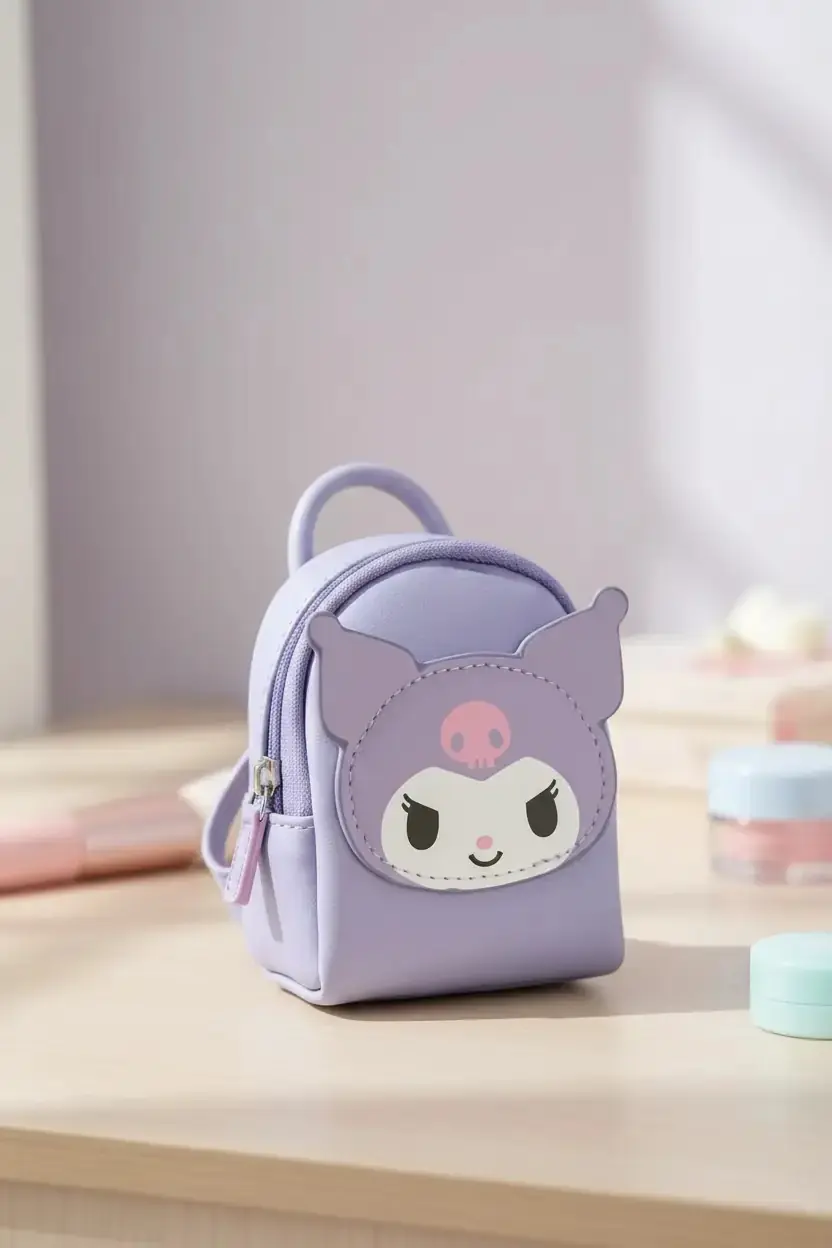 Sanrio Lisanslı Kuromi Mini Bozuk Para Çantası Mor 12 Cm
