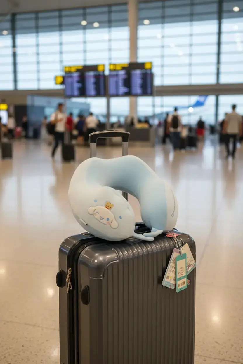 Sanrio Lisanslı Cinnamoroll Hafızalı Boyun Yastığı – Ergonomik Destekli Yumuşak Seyahat Yastığı