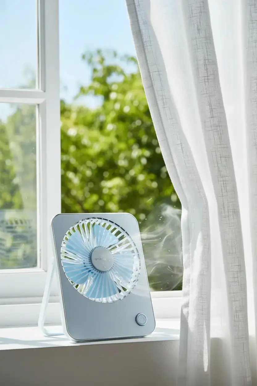 Miniso Lisanslı Makaron Serisi Katlanabilir Mini Fan Mavi – Şarj Edilebilir Taşınabilir Fan 17,8 Cm