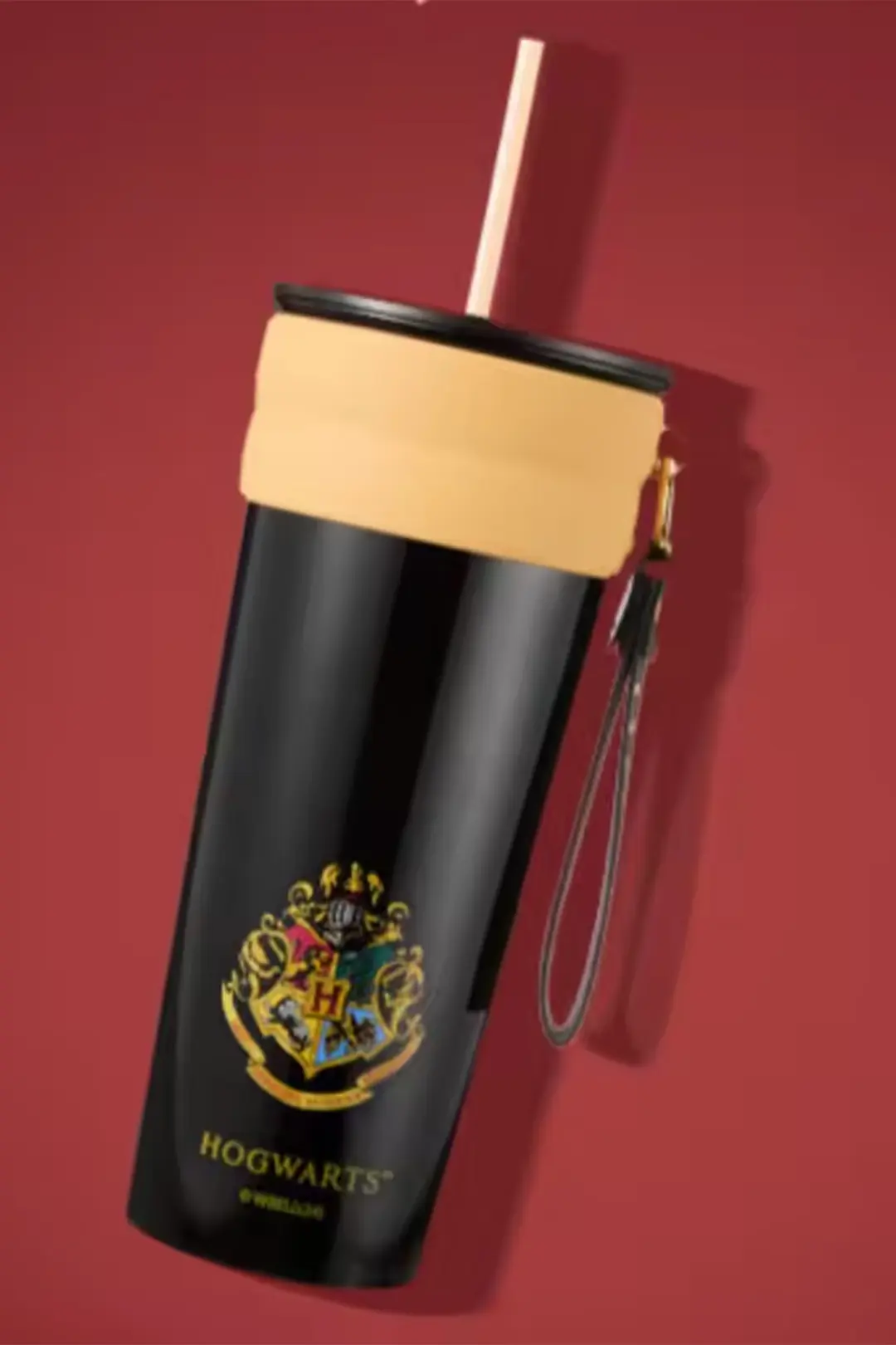 Harry Potter Lisanslı Hogwarts Pipetli Çelik Matara – 304 Paslanmaz Sızdırmaz Su Matarası 800 ML 20 Cm
