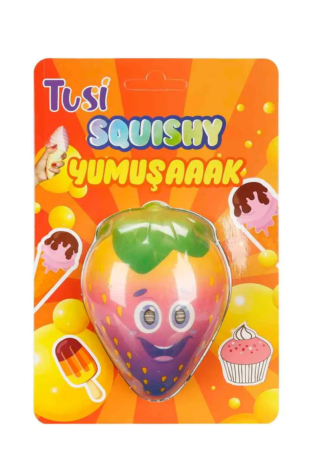Tusi Squishy Çilek Oyuncak – Yumuşak Sıkılabilir Stres Köpük Oyuncak