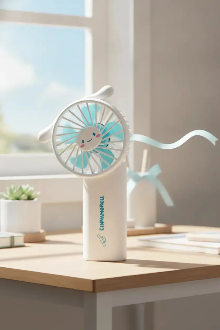 Sanrio Lisanslı Cinnamoroll Mini Fan – 1800mAh Hafif Tasarım