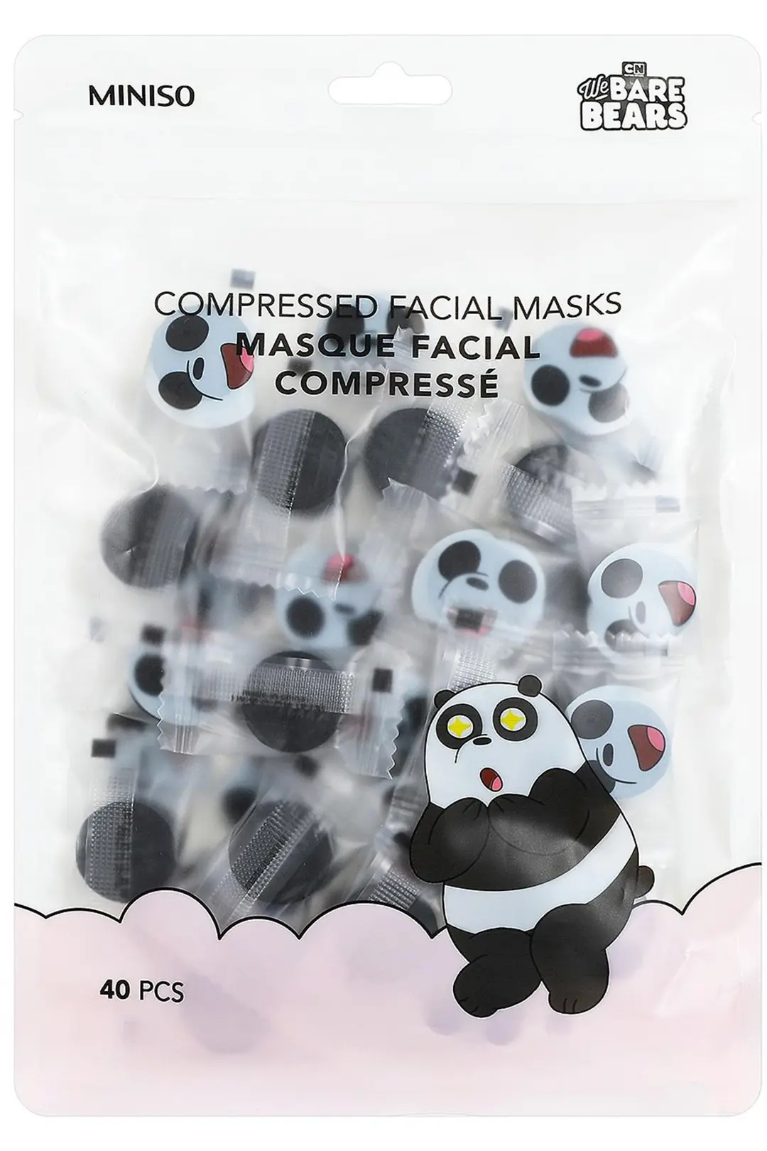 We Bare Bears Lisanslı Bambu Kömürlü Sıkıştırılmış Maske – 40 Adet