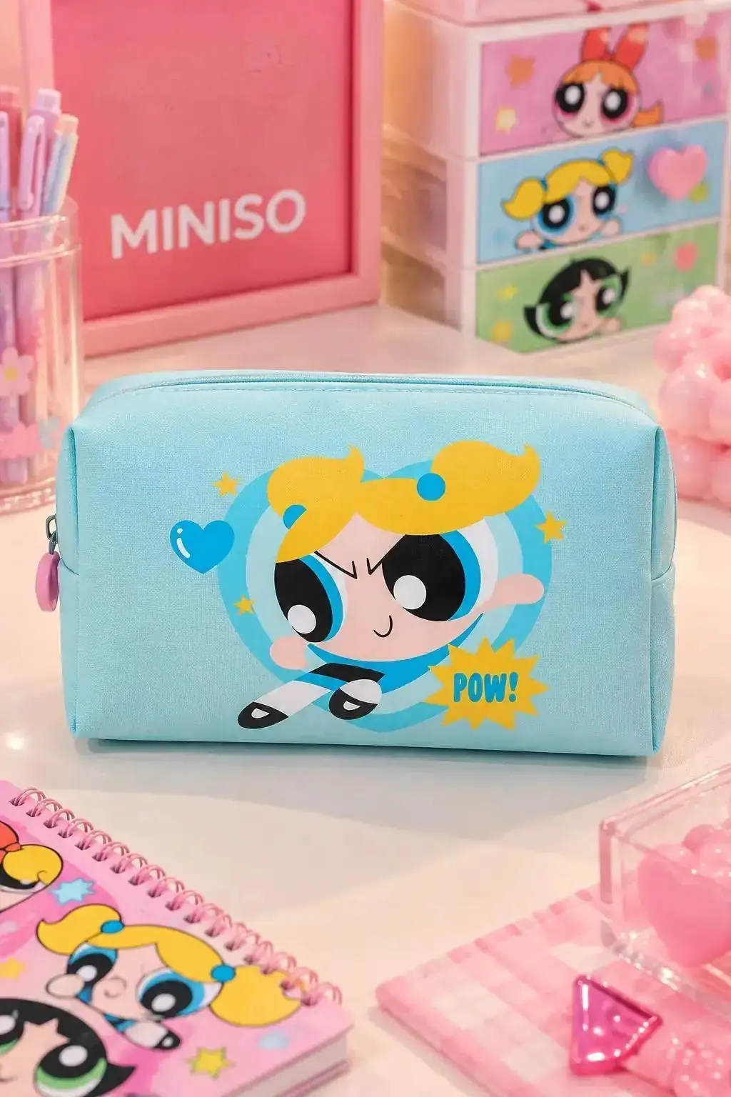 Powerpuff Girls Lisanslı Bubbles Kare Kozmetik Çantası Mavi Organizer 20 Cm