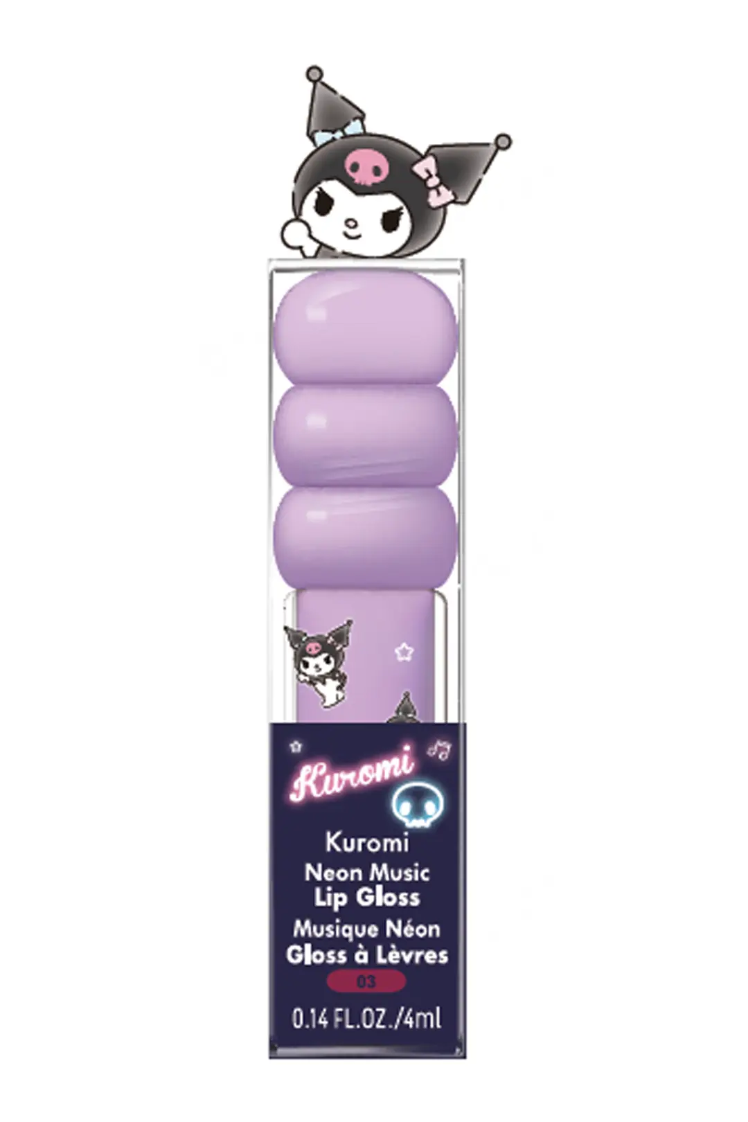 Sanrio Lisanslı Kuromi Neon Music Dudak Parlatıcısı 03 – Parlak ve Nemli Görünüm