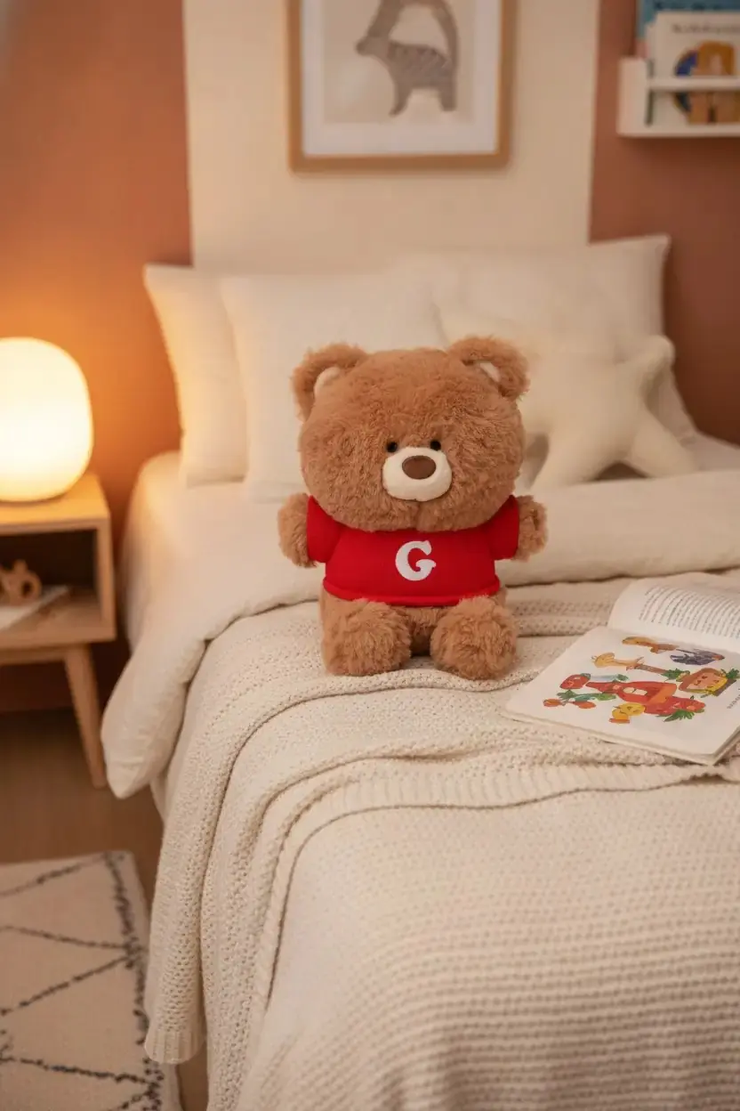 Miniso Lisanslı Gift Bear Chubby Oturan Peluş Oyuncak – Yumuşak 25 Cm