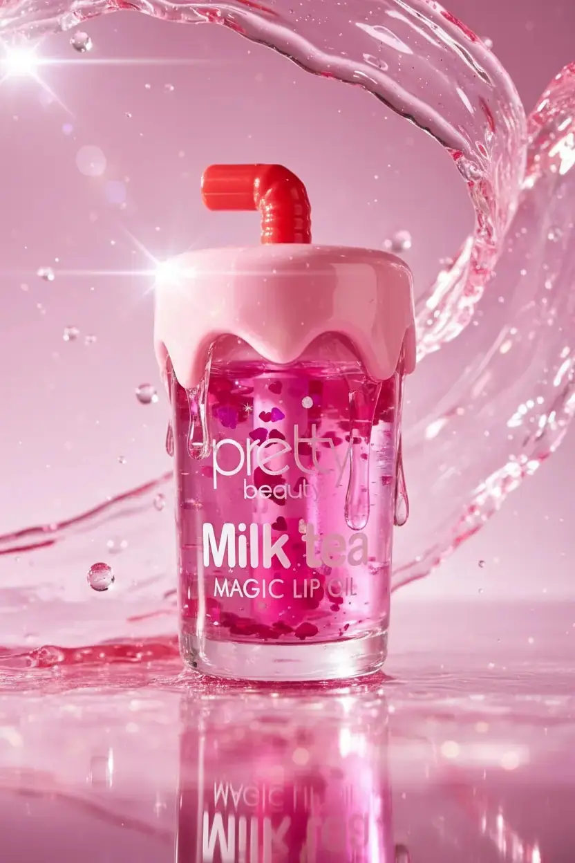 Pretty Magic Lip Oil (Milk Tea) – Nemlendirici & Doğal Parlatıcı Dudak Yağı