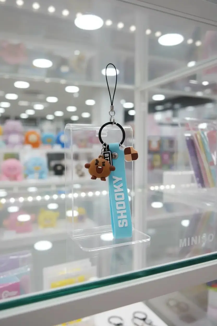 BT21 Lisanslı Shooky 3D Telefon Askısı – Sevimli Karakter Tasarımlı Askı Kayışı