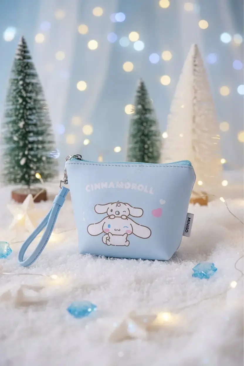 Sanrio Lisanslı Cinnamoroll Mini Bozuk Para Çantası Fermuarlı 13 Cm