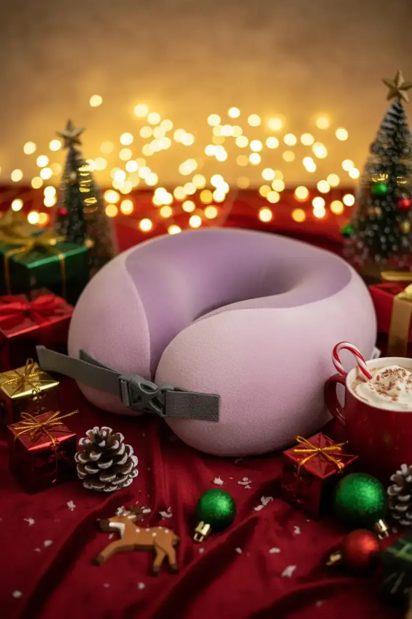 Miniso Lisanslı Pembe Hafızalı Köpük Boyun Yastığı 25 Cm – Ayarlanabilir Ergonomik