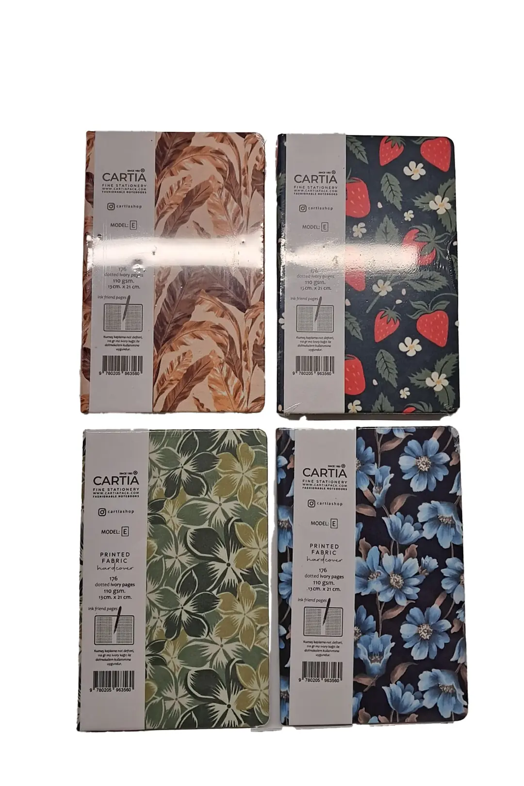 Kumaş Desen Baskılı Noktalı Defter 96 Yaprak – Sert Kapaklı