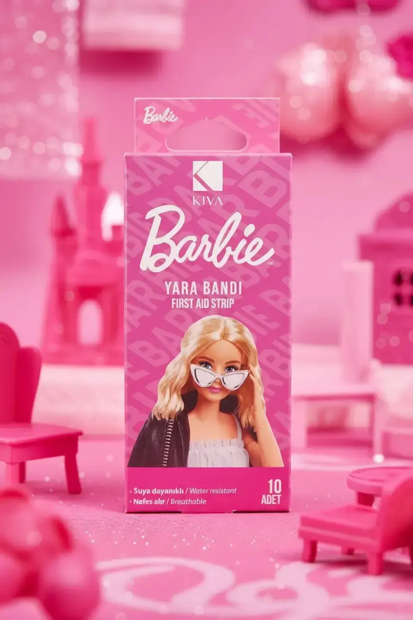 Barbie Lisanslı Yara Bandı 10’lu Paket – Suya Dayanıklı Renkli Çocuk Yara Bandı