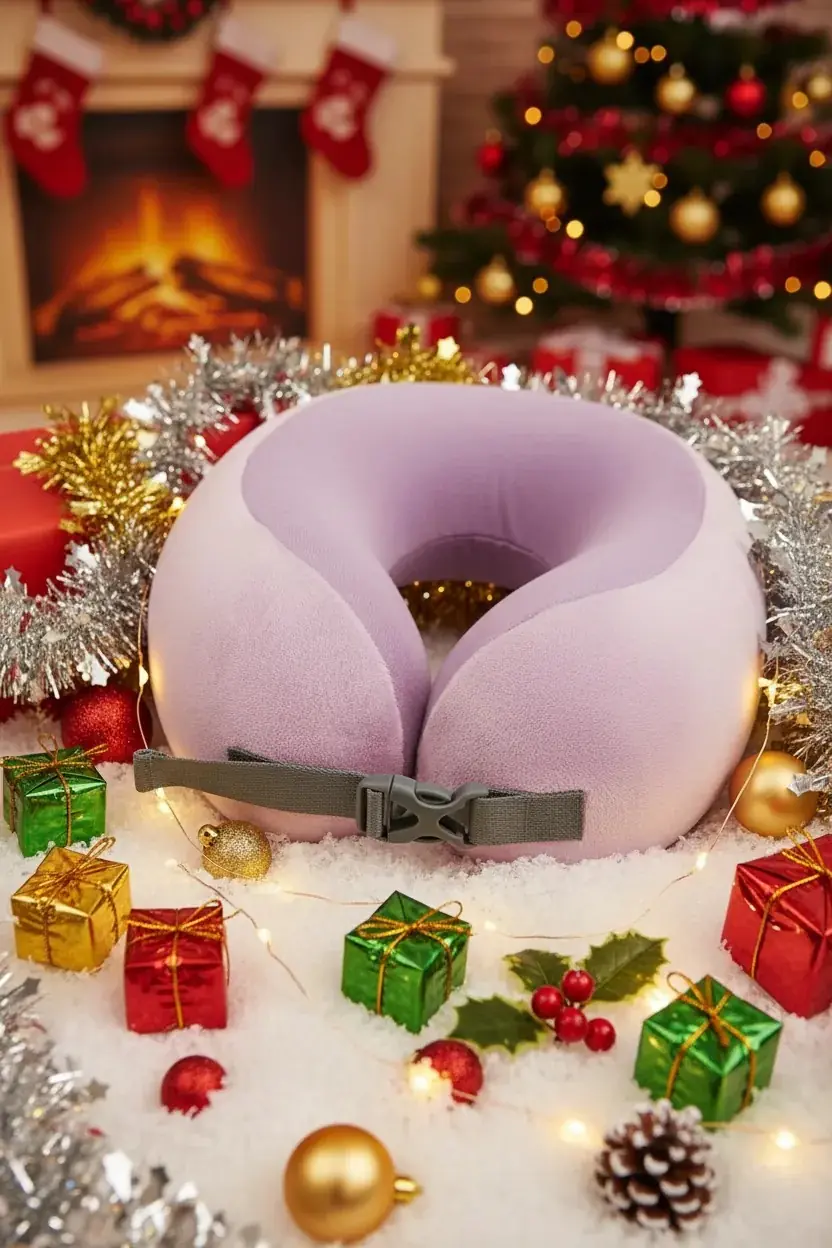 Miniso Lisanslı Pembe Hafızalı Köpük Boyun Yastığı 25 Cm – Ayarlanabilir Ergonomik