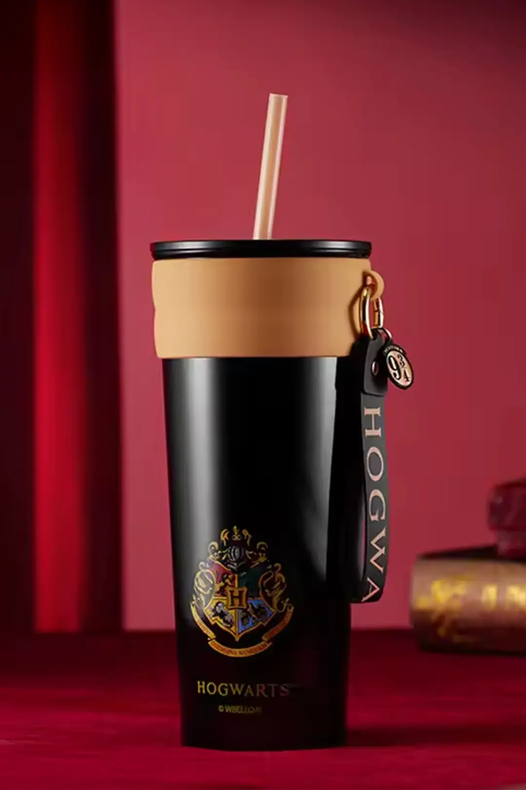 Harry Potter Lisanslı Hogwarts Pipetli Çelik Matara – 304 Paslanmaz Sızdırmaz Su Matarası 800 ML 20 Cm