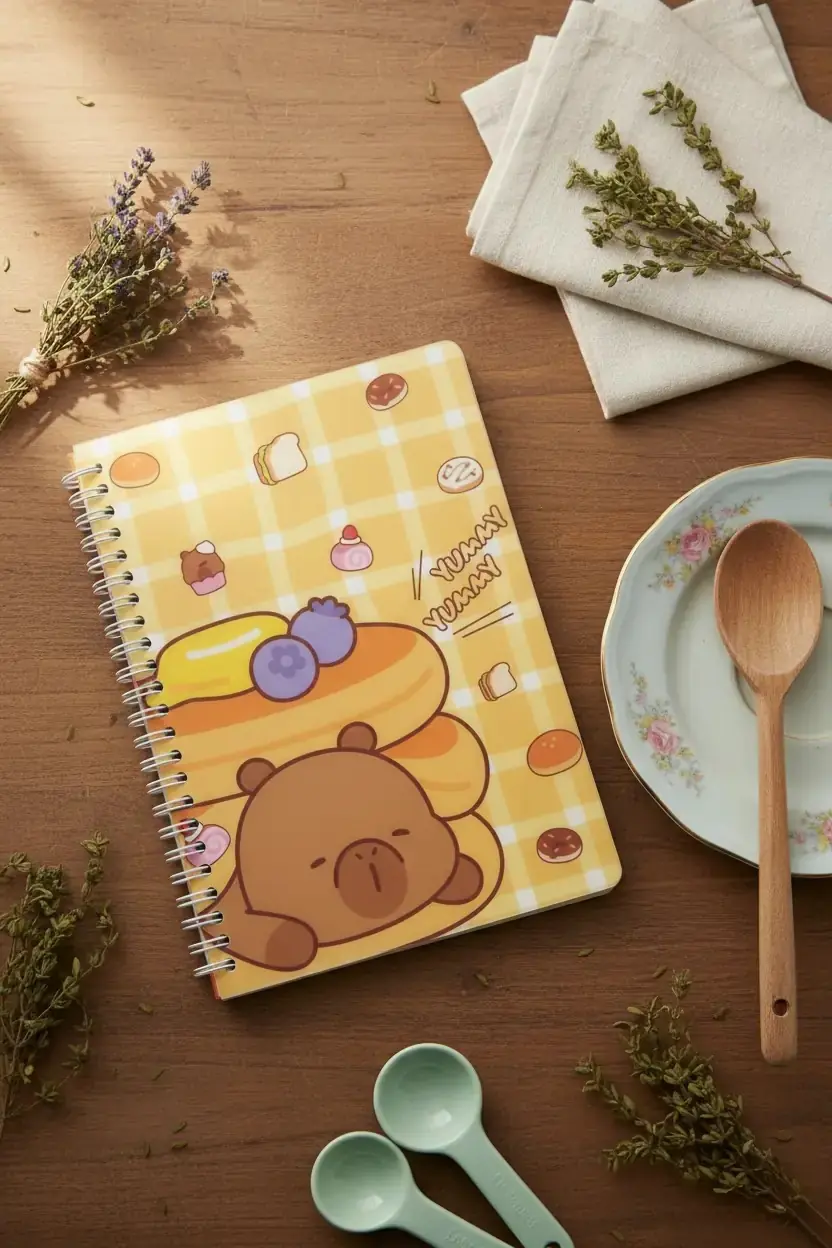 Miniso Lisanslı Pişirme Serisi A5 Telli Not Defteri Kapibara Souffle 20.4 Cm