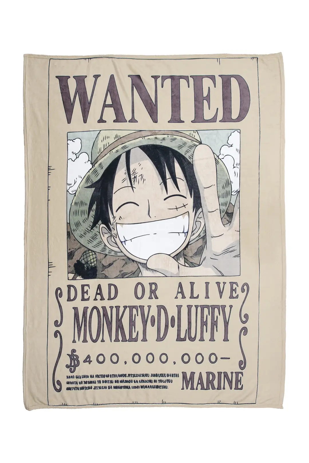 One Piece Lisanslı Luffy Ekstra Büyük Battaniye 152 x 127 cm – Wanted Tasarım