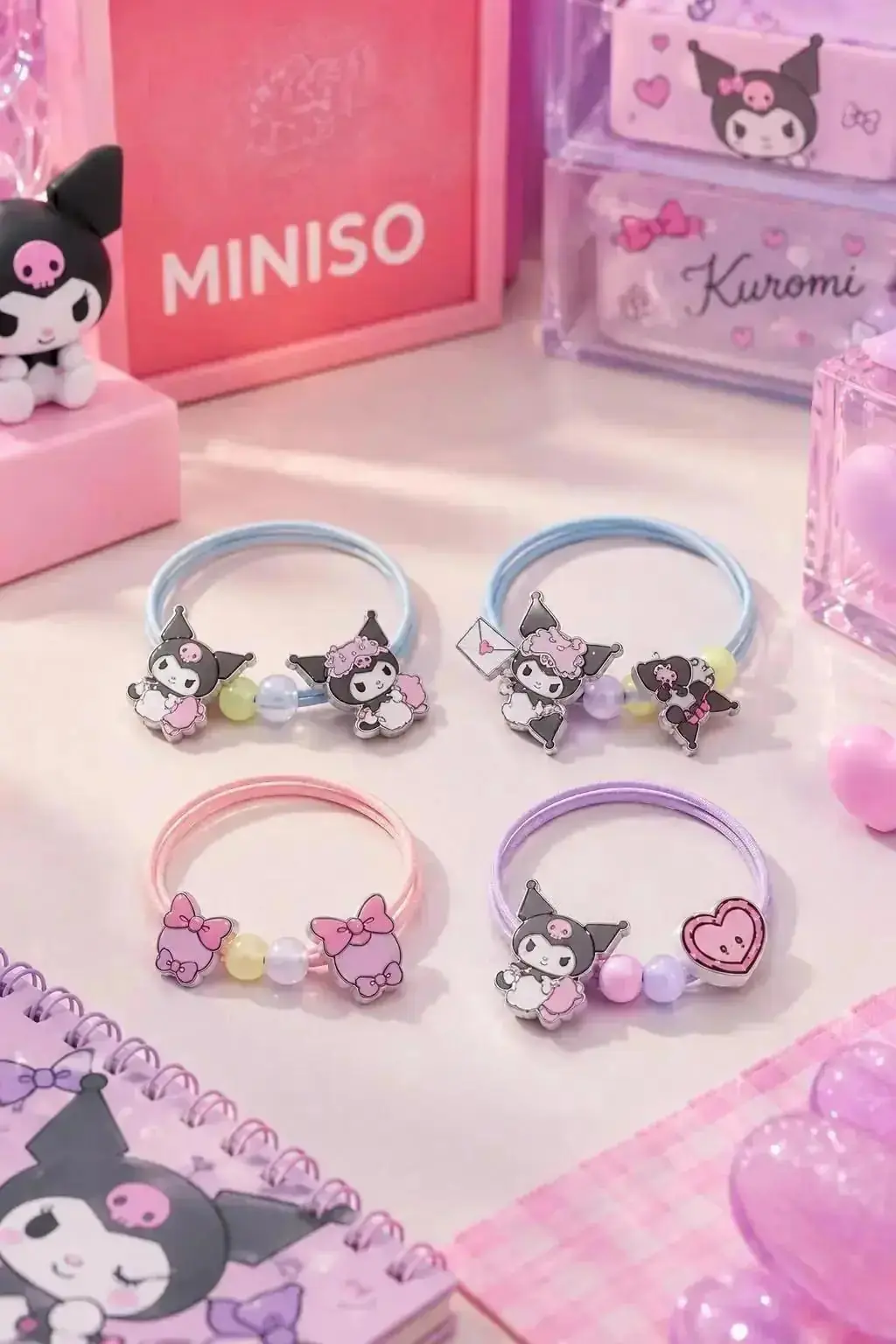 Sanrio Kuromi Lisanslı Saç Lastiği 2 Adet 5 Cm