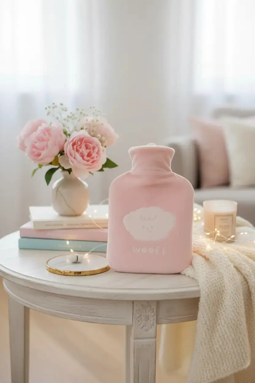 Miniso Lisanslı Hayvan Serisi Sıcak Su Torbası – 500 mL Pembe Peluş Kılıflı Termofor