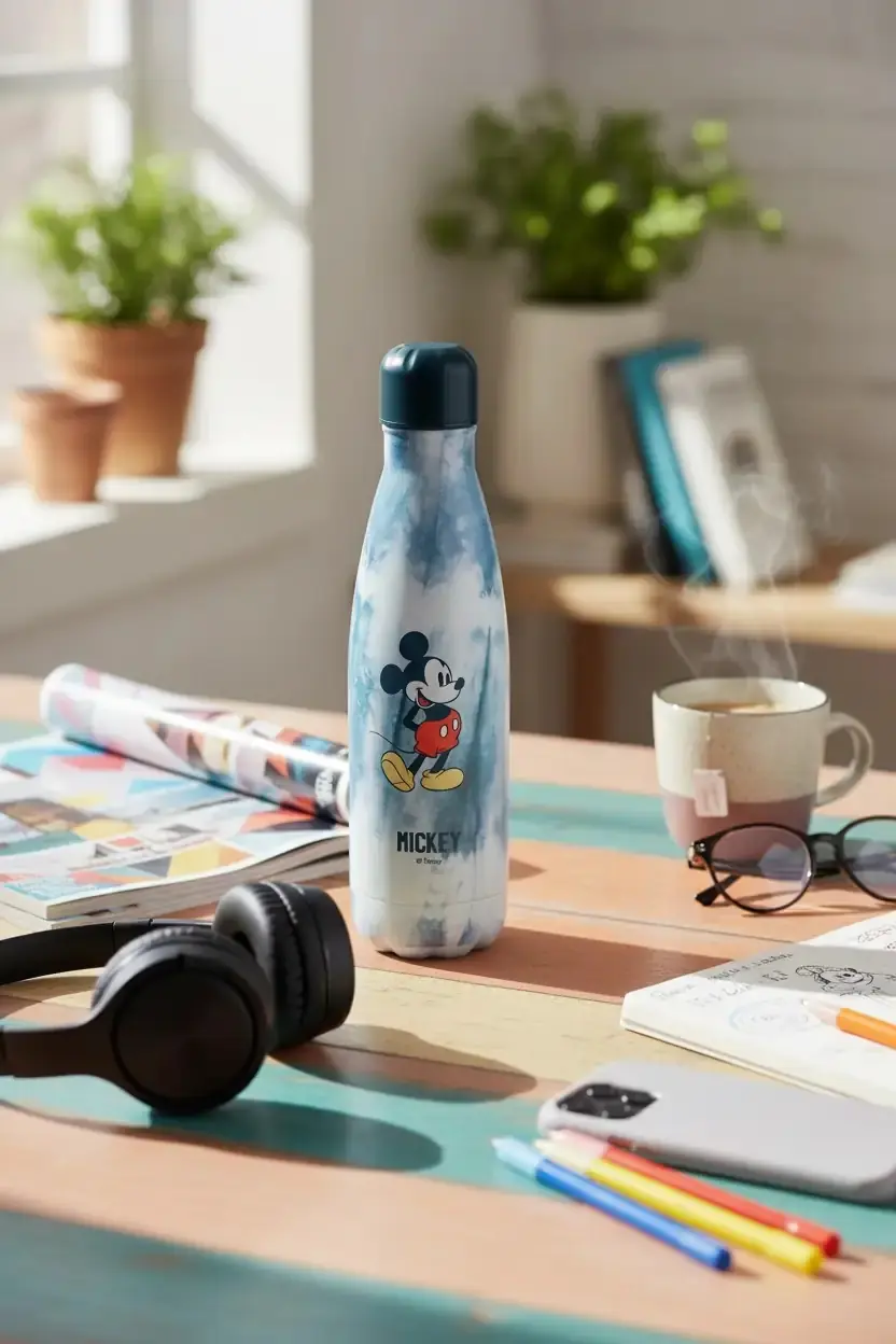 Mickey Mouse Lisanslı Batik Desenli Termos Şişe - 500 ml