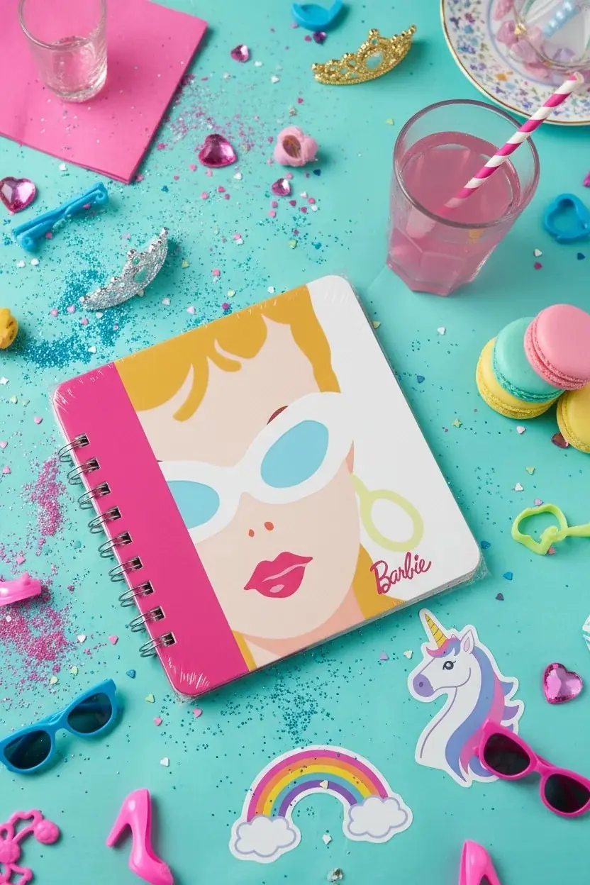 Barbie Lisanslı Spiralli Sert Kapak Not Defteri – 100 Yaprak Çizgili Modern Tasarım 16 CM