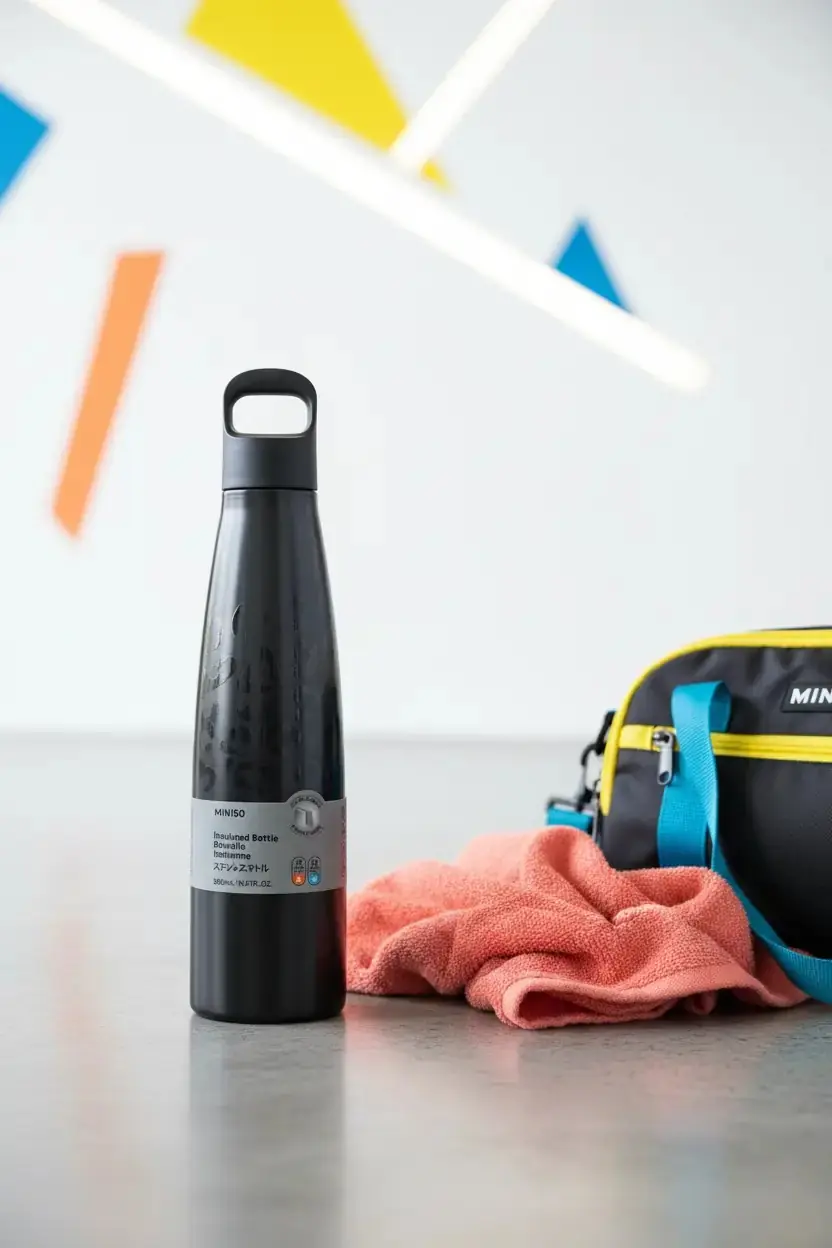 MINISO Renkli Seri Saplı Çift Cidarlı Termos Şişe (500 mL) (