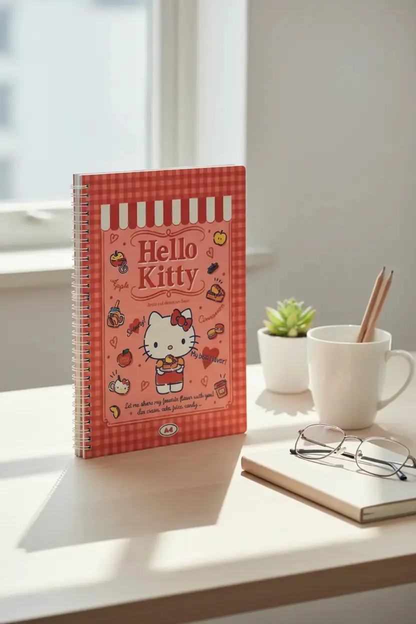 Sanrio Lisanslı Hello Kitty Retro Koleksiyonu A4 Spiral Telli 60 Sayfa Defter