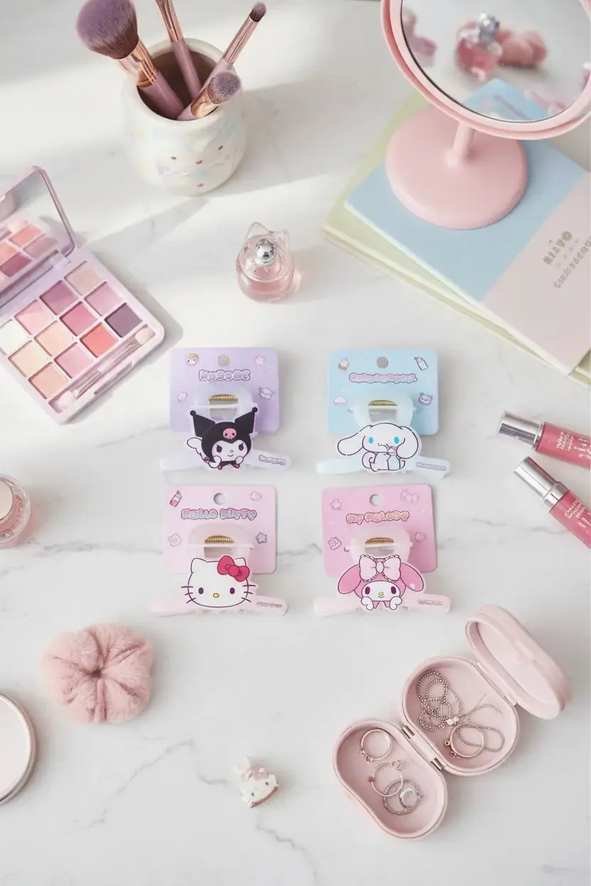 Sanrio Lisanslı Hello Kitty Ve Arkadaşları Sweet Factory Serisi Figürlü Saç Tokası