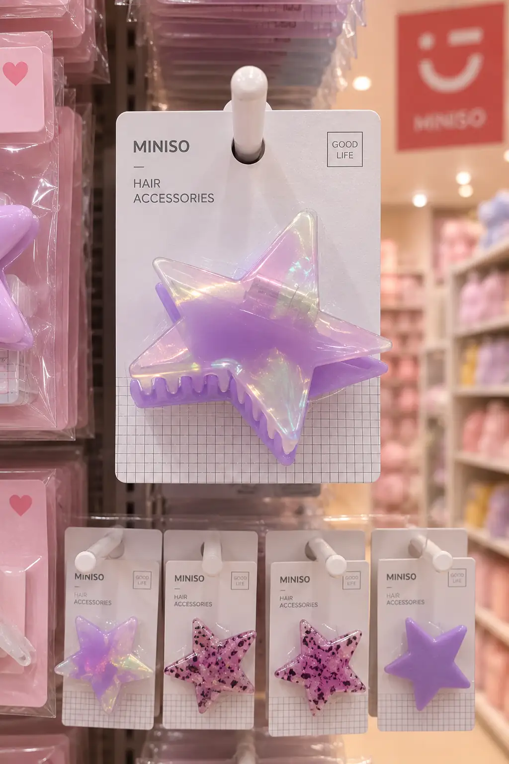 Miniso Lisanslı Yıldız Desenli ve Işıltılı Kıskaç Toka Seti