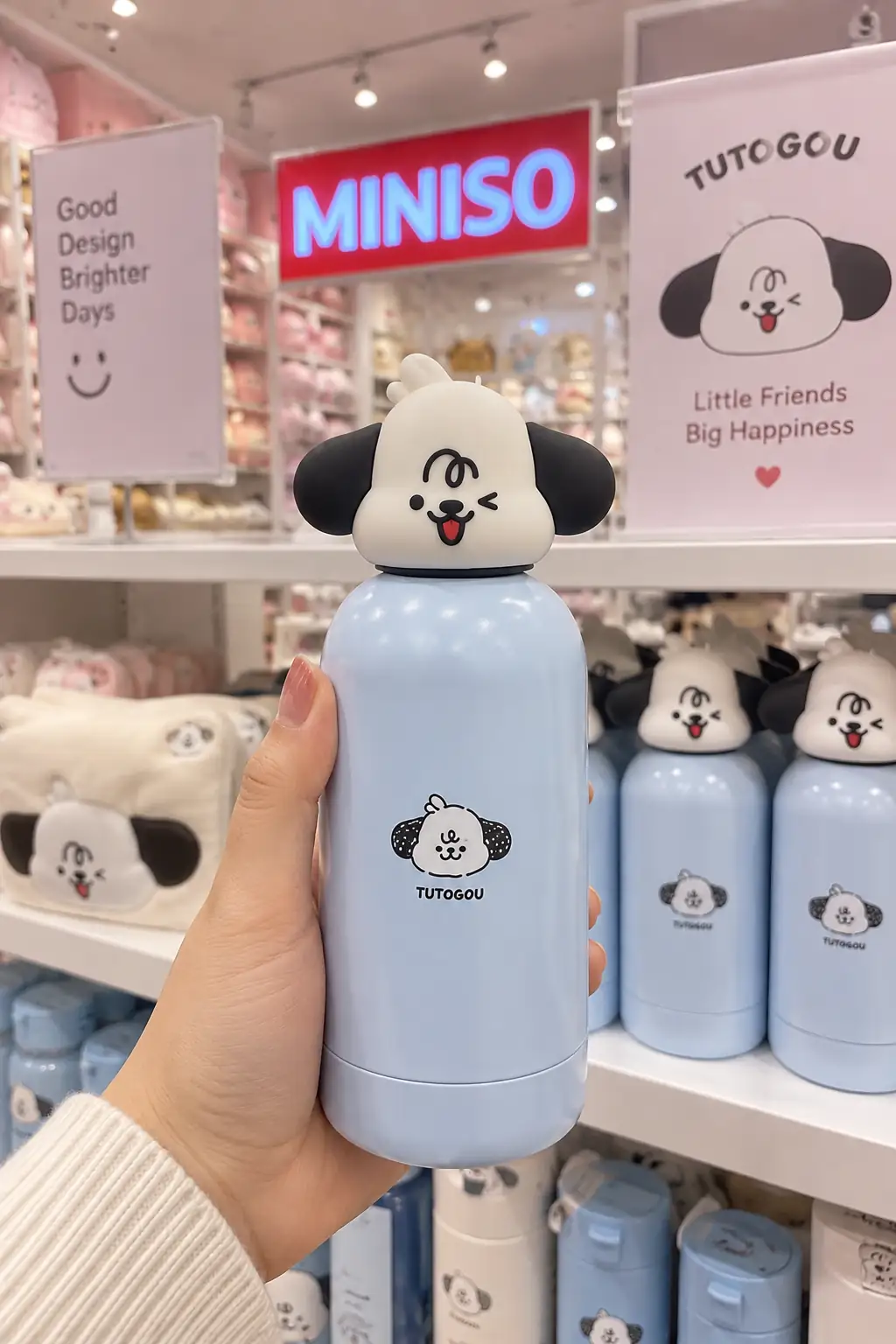 Miniso Lisanslı Tutogou Dekoratif Kapaklı Çift Cidarlı Termos 380 Ml