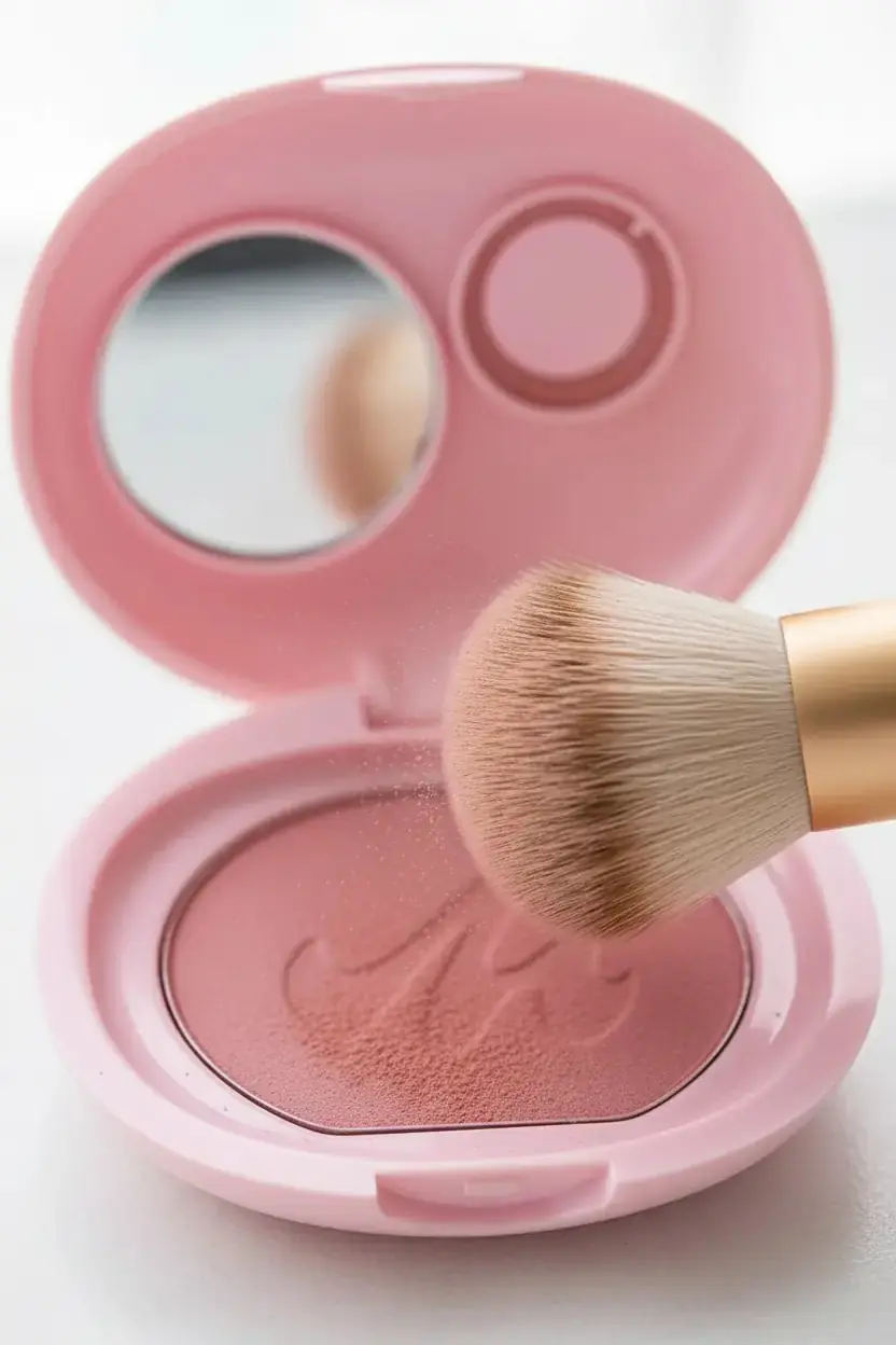 Miniso Lisanslı Minimalist Serisi Toz Allık No 07 - Pembe Bronz Tonlu ve Aynalı Kapaklı İpeksi Dokulu Toz Allık