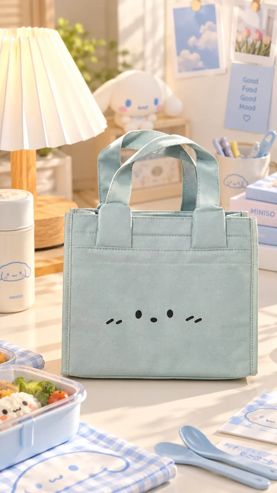 Miniso Lisanslı Hayvan Serisi Öğle Yemeği Çantası – Mavi