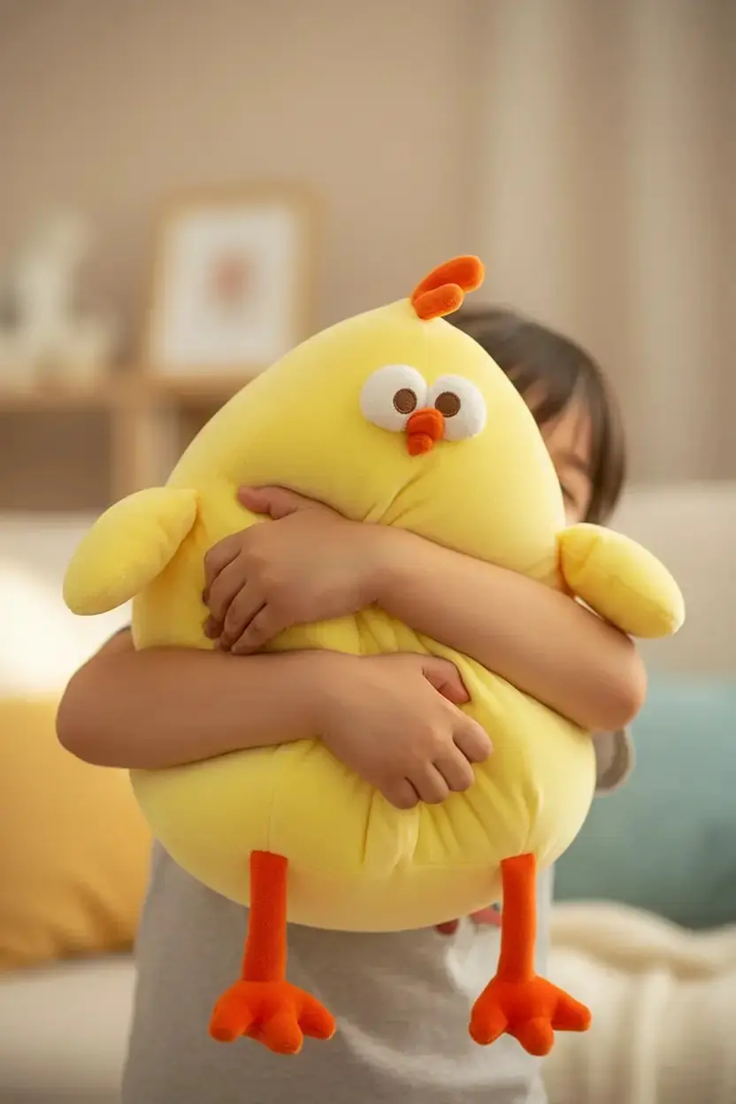 Miniso Lisanslı Dundun Serisi Tombul Tavuk Peluş Oyuncak – Yumuşak ve Büyük Uyku Arkadaşı 30 Cm