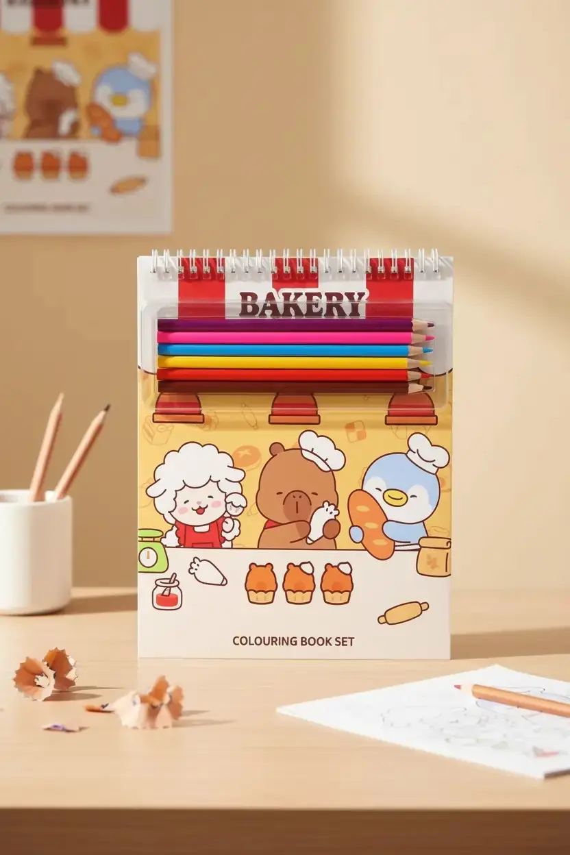 Miniso Lisanslı Pişirme Serisi Mimibara Boyama Seti – 6 Renkli Kalem – Eğitici & Yaratıcı