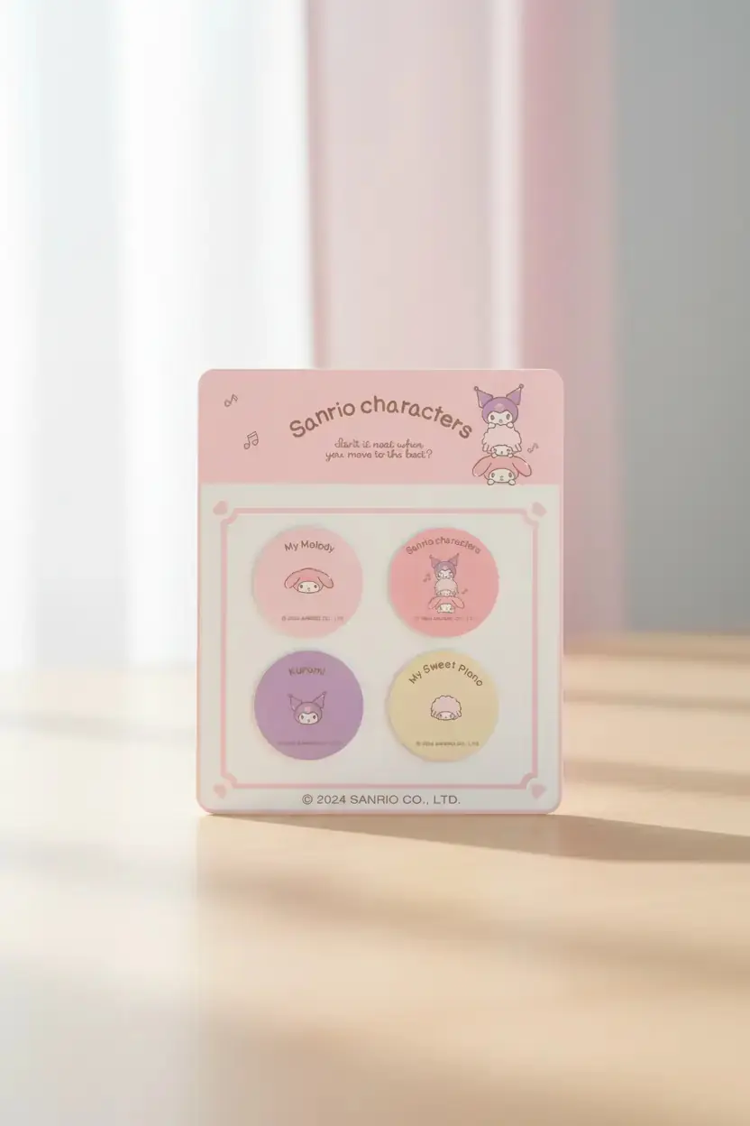 Sanrio Lisanslı Karakterler Yuvarlak Yapışkan Mini Notlar – 80 Yaprak