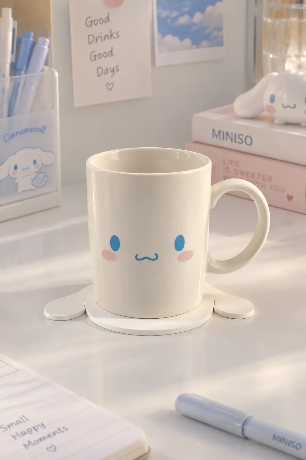 Sanrio Lisanslı Cinnamoroll Seramik Kupa Seti 340 mL – Altlıklı Tasarım