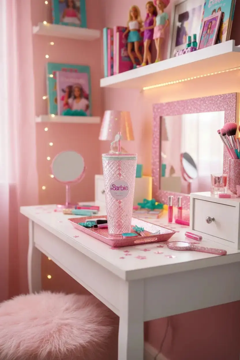 Barbie Lisanslı Pipetli Plastik Su Kabı – Sızdırmaz Kapaklı Günlük Matara 750 ml