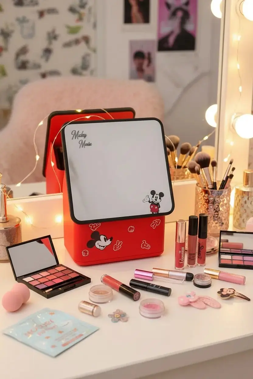 Disney Mickey Mouse Lisanslı Makyaj Aynalı Masa Düzenleyici – Aksesuar Ve Kozmetik Organizeri 16,3 Cm