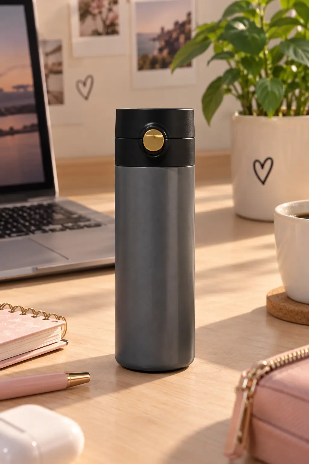 Miniso Lisanslı Siyah Yalıtımlı Termos 200 mL – Kompakt Çelik Tasarım