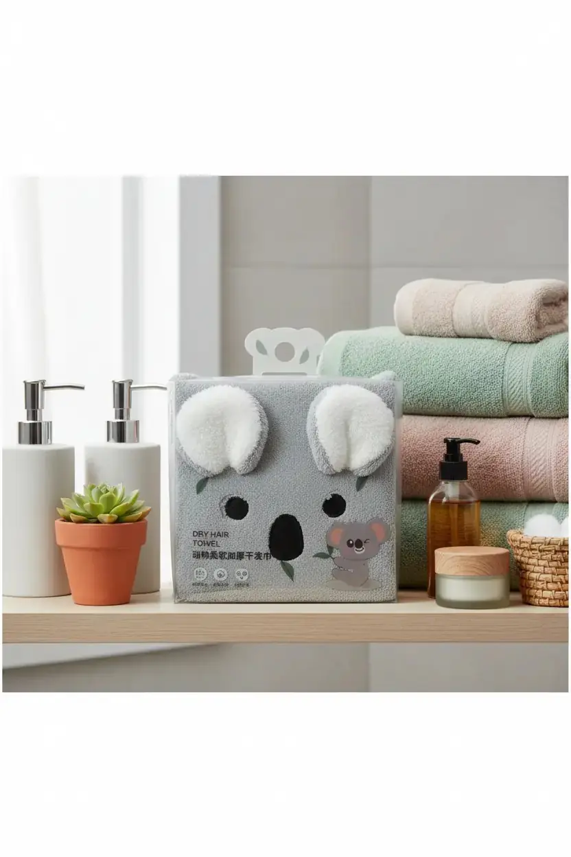 Miniso Lisanslı Koala Kalın Saç Havlusu 62 x 23 Cm – Yumuşak ve Yüksek Emici