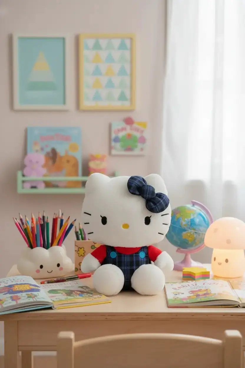 Sanrio Lisanslı Hello Kitty Peluş Oyuncak 25 Cm – Oturan Yumuşacık Sevimli Tasarım