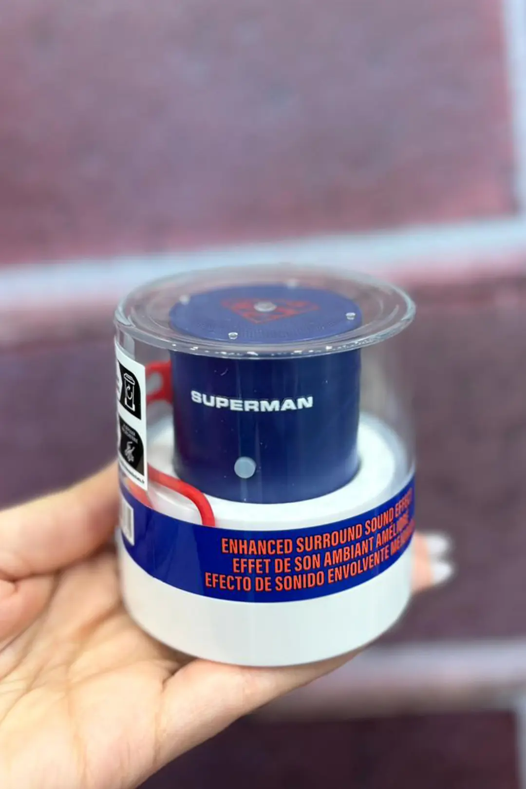 DC Lisanslı Superman Taşınabilir Metal Kablosuz Hoparlör Mavi 4.6 Cm