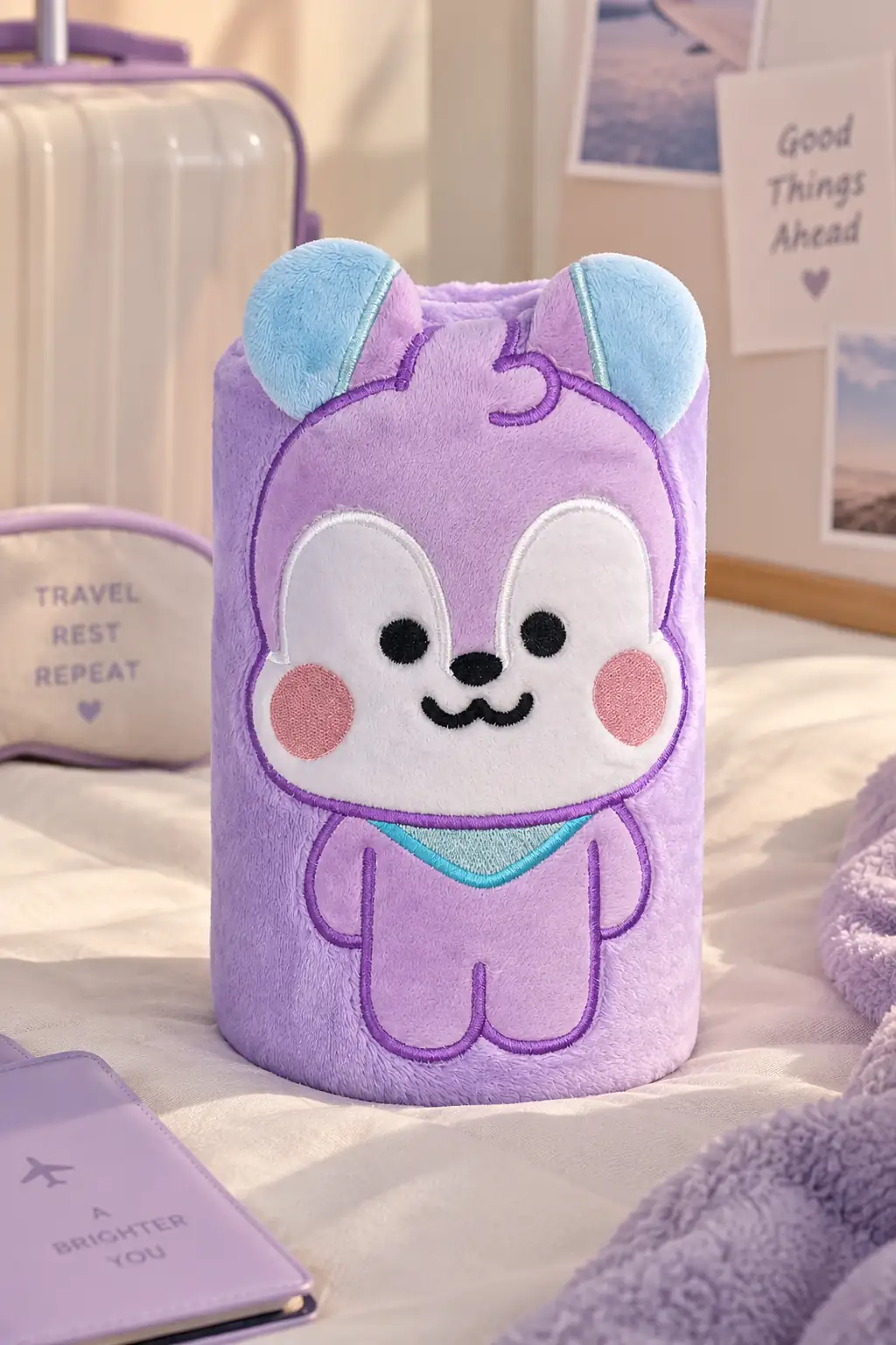 BT21 Lisanslı Bebek Battaniyesi Mang – 3D Kabartmalı & Yumuşak Dokulu